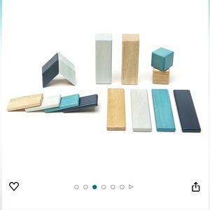 Tegu Magnetic Wooden Block Set 14 Piece Blues & 3 Piece Tegu Magnetic Racer Set